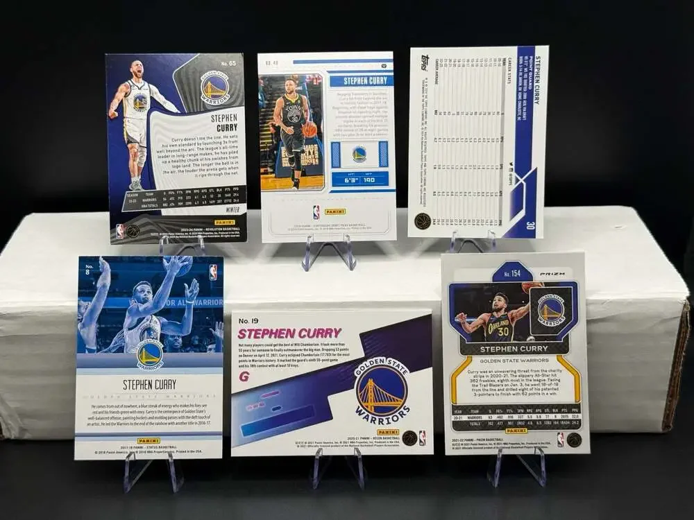Stephen Curry Lot of 6 Assorted Trading Cards Panini Golden State Warriors NBA